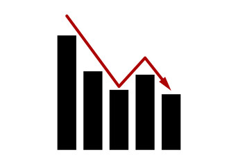 Gráfica de pérdidas con flecha rojo decreciente.