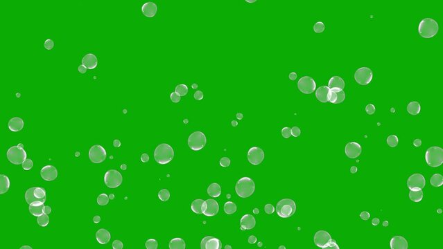 Rising bubbles motion graphics with green screen background