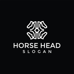 Naklejka premium Vector linear icons and logo design elements - horse vector