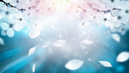 Fototapeta na wymiar 青空に舞う桜の花びら