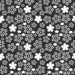 Seamless abstract Christmas pattern of snowflakes, ice flakes xmas background