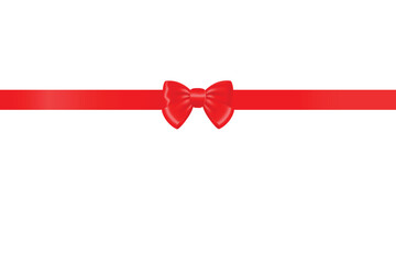 Realistic shiny red bow vector for decorate your greeting card, Vector realistic design element. Icon design bundle. greeting card vector EPS10 isolated on white background .Red rabon. - obrazy, fototapety, plakaty