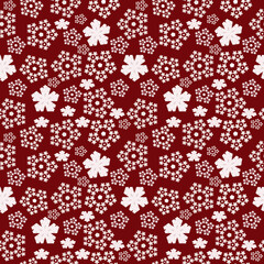 Seamless abstract Christmas pattern of snowflakes, ice flakes xmas background