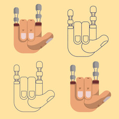 Trendy hands set. Contemporary vector illustration. Hand gestures. Inclusion hands.