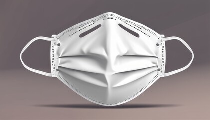 A white face mask with a strap