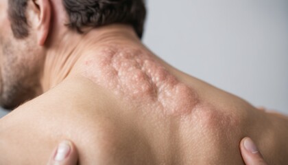 A man with a rash on his back