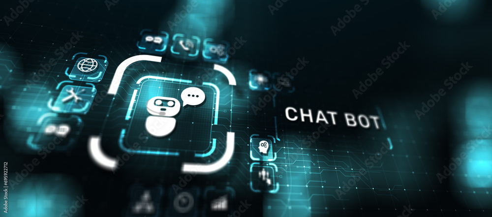 Poster chatbot computer program designed for conversation with human users over the internet. support and c