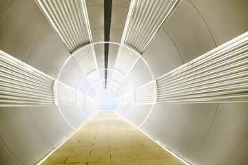 Fototapeta premium Background of long futuristic tunnel