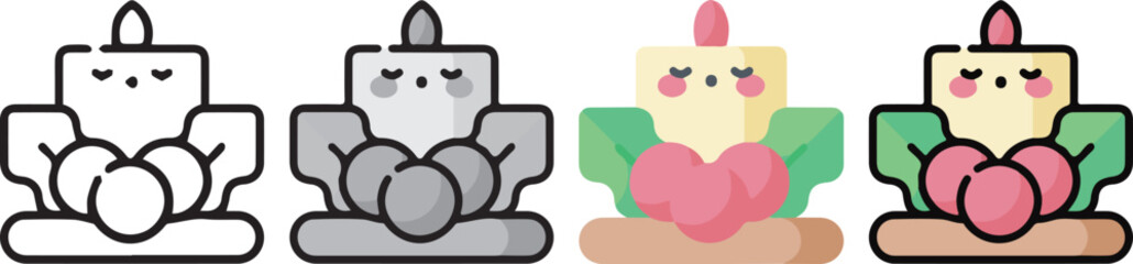 cute icon with 4 different styles.