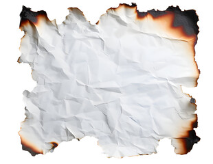 crumpled ripped paper with burnt edges