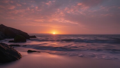 Fototapeta na wymiar A sunset over the ocean