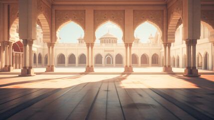 Interior of the mosque, Islamic architecture, and windowed room