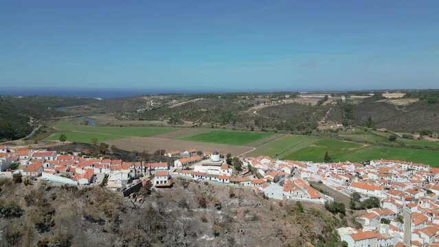 Algarve Windmill Odeceixe Portugal Drone Shot