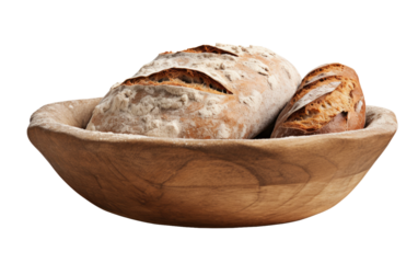 Old Alluring Clay Bread Bake On a White or Clear Surface PNG Transparent Background.