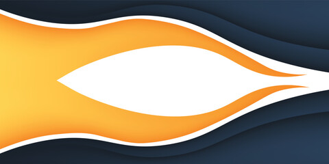 Modern blue and orange banner background. Graphic design banner pattern background template with dynamic wave shapes. vector illustration