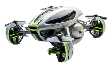 Future Logistics Innovative Delivery Drone Display On a White or Clear Surface PNG Transparent Background.