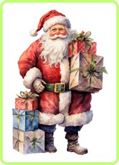 santa claus with gifts