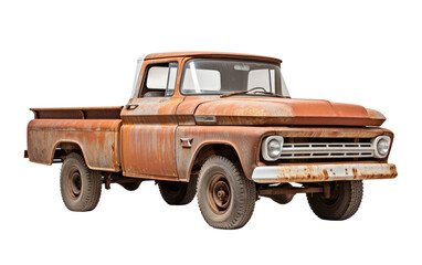 Rugged Pickup Truck Unveiled On a White or Clear Surface PNG Transparent Background.