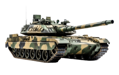 Army Military Tank On a White or Clear Surface PNG Transparent Background.