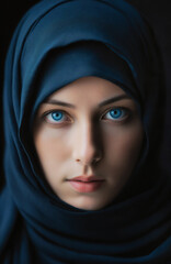 Naklejka premium A woman wearing a scarf