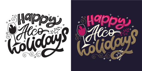 2024. New year holiday greeting card. Merry Christmas and happy new year - cute postcard.  Lettering label for poster, banner, web, sale, t-shirt design. 