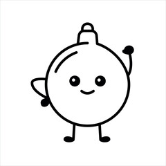 Christmas toy color element. Cartoon happy character.