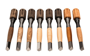 Durable Chisels Set for Artisanal Work On a White or Clear Surface PNG Transparent Background.