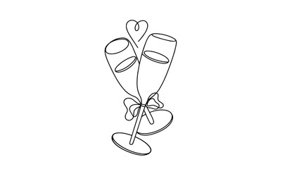 Champagne. Romance. Love. One line
