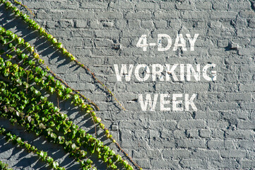 4 - Day working week on a brick wall