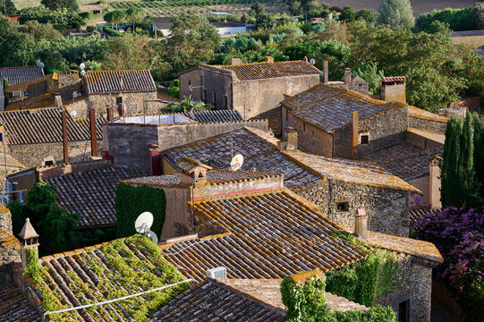 Peratallada, Girona, Spain, a village from the Middle Ages founded in the tenth century AD.