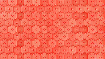 red hexagon Digital abstract background 3D 4K