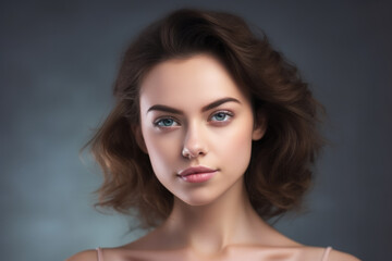 Portrait of beautiful young woman with clean fresh skin