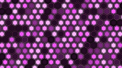 abstract background with hexagon grids. cyber Technology. pink