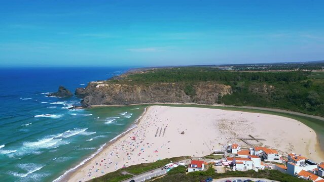 Algarve Beach Odeceixe Portugal Drone Shot