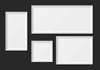 Picture frame design. Blank picture frame mockup. Photo frame wall decoration element. Vector