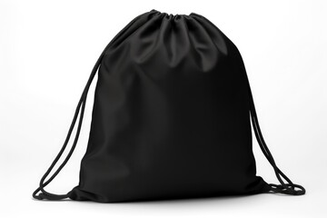 Black fabric bag on a white background - obrazy, fototapety, plakaty