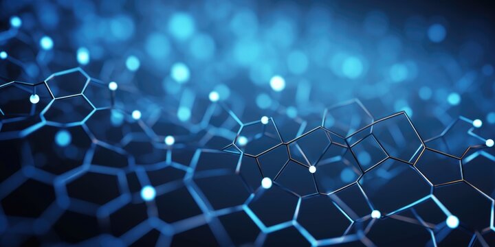 Abstract neural network background, lines connected by bright dots