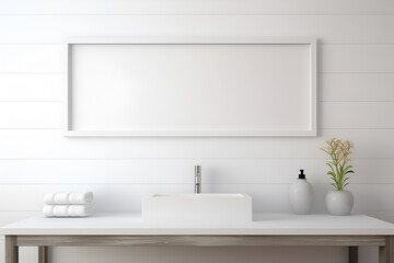 Various bathroom objects on a white background with space for text