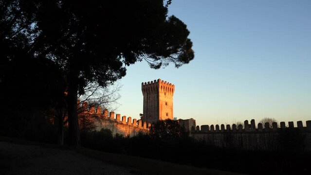 Il castello Carrarese ad Este, in provincia di Padova. Veneto, Italia