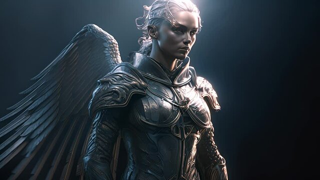 Dark warrior angel. Created with Generative AI.	
