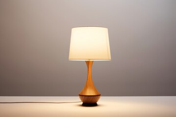 Bedside lamp turned on isolated gray background