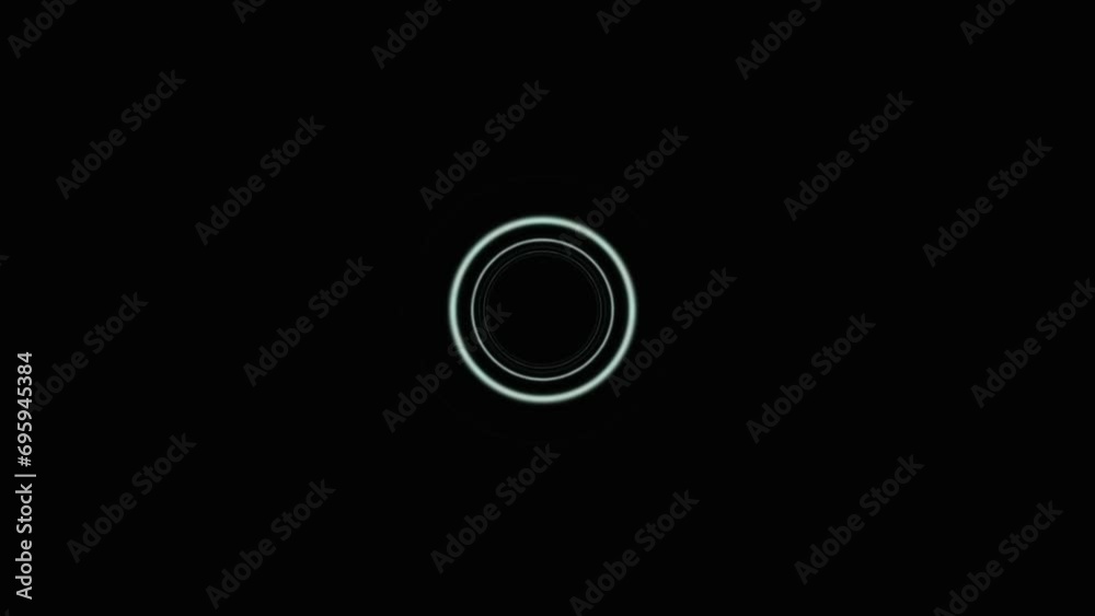 Wall mural gray and white circle wave pulsing on black background. modern loop able animation