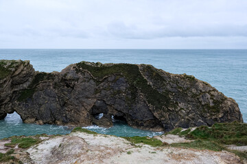 Lulworth Cove cliffs view on a way to Durdle Door. The Jurassic Coast is World Heritage Site on the English Channel coast of southern England. Dorset, UK. Jurassic coast view in Dorset, UK. Stair Hole