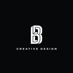 3D Style Minimal B logo design