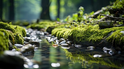 Green Moss Lives On Rocks Indonesia, Background Image, Background For Banner, HD