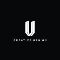 3D Style Minimal V logo design