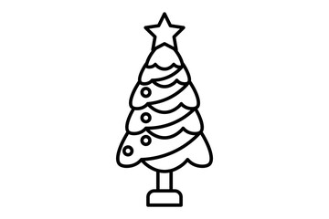 christmas tree icon. icon related to Christmas and the end of the year. line icon style. simple vector design editable