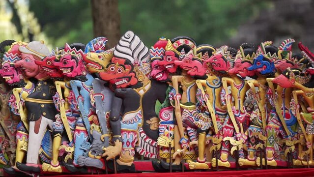 Shadow puppet show (wayang krucil). Wayang krucil is a wayang originating from Kediri, East Java