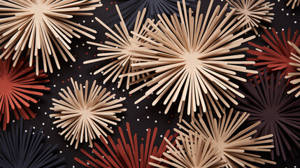 fireworks paper cut