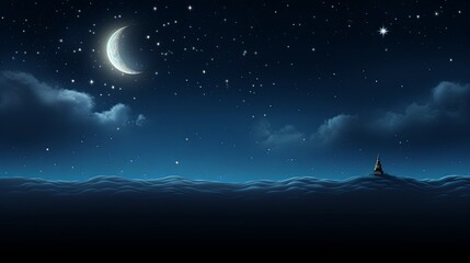 Obraz na płótnie Canvas Crescent Moon Ramadan Background